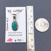 Sierra Nevada Turquoise #1 Natural Stone Sterling Silver Pendant on 18" Sterling Silver Chain