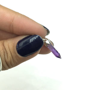 Amethyst Miniature Crystal Point Sterling Silver Pendant