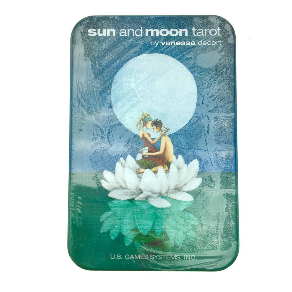 Sun and Moon Tarot Cards Small Deck in a Tin (Pocket Sized Travel Tarot Deck)