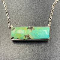 Kingman Turquoise #1 Contemporary Natural Sterling Silver Pendant Necklace