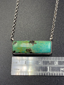 Kingman Turquoise #1 Contemporary Natural Sterling Silver Pendant Necklace