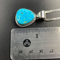 Kingman Turquoise #3 Natural Sterling Silver Pendant on 18" Chain