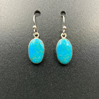 Kingman Turquoise #13 Natural Sterling Silver Dangle Earrings