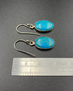 Kingman Turquoise #13 Natural Sterling Silver Dangle Earrings