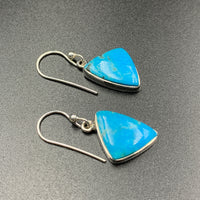 Kingman Turquoise #15 Natural Sterling Silver Dangle Earrings