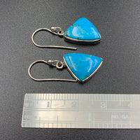Kingman Turquoise #15 Natural Sterling Silver Dangle Earrings