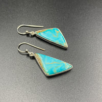 Kingman Turquoise #16 Natural Sterling Silver Dangle Earrings