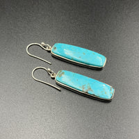 Kingman Turquoise #18 Natural Sterling Silver Dangle Earrings