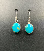 Kingman Turquoise #19 Natural Sterling Silver Dangle Earrings
