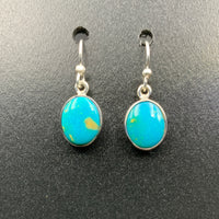 Kingman Turquoise #19 Natural Sterling Silver Dangle Earrings