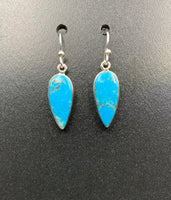Kingman Turquoise #20 Natural Sterling Silver Dangle Earrings
