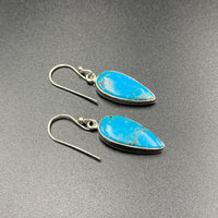 Kingman Turquoise #20 Natural Sterling Silver Dangle Earrings