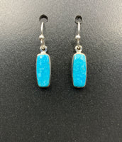 Kingman Turquoise #21 Natural Sterling Silver Dangle Earrings
