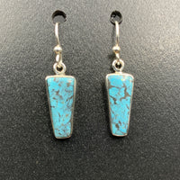 Kingman Turquoise #7 Natural Sterling Silver Dangle Earrings