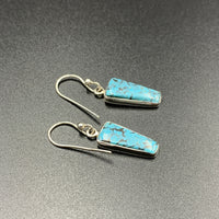 Kingman Turquoise #7 Natural Sterling Silver Dangle Earrings