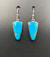 Kingman Turquoise #8 Natural Sterling Silver Dangle Earrings
