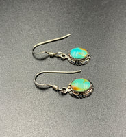 Kingman Turquoise #9 Natural Sterling Silver Dangle Earrings
