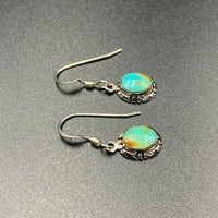 Kingman Turquoise #9 Natural Sterling Silver Dangle Earrings
